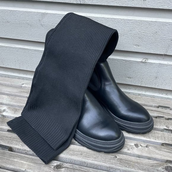 Women's Stretch Knit Boots - Picture 2 of 3